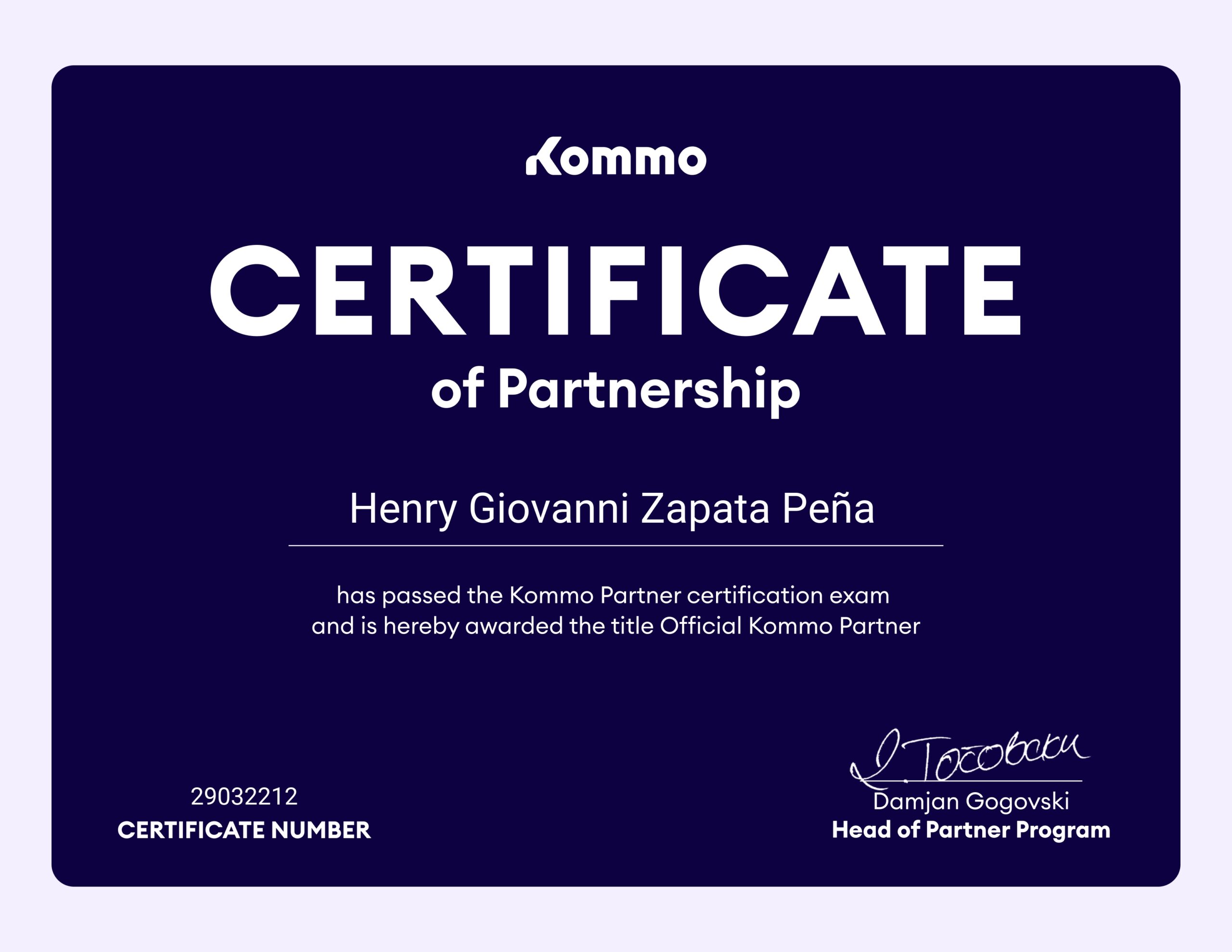 Partner certificado de Kommo AI